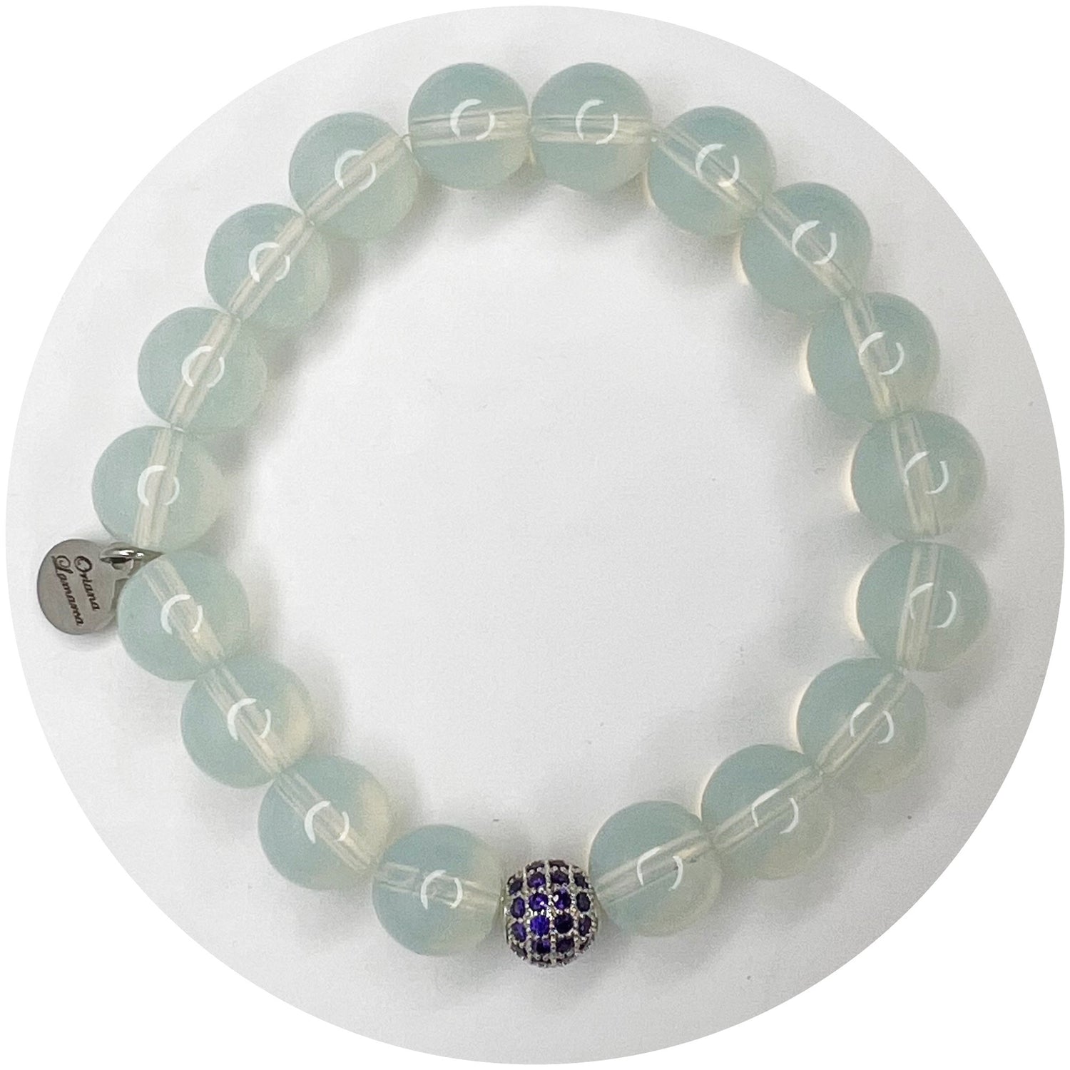 Opalite with Silver Micro Purple Pavé Accent