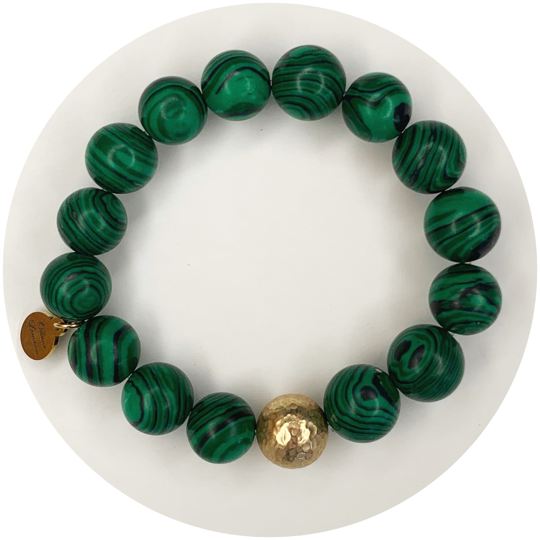 Malachite with Hammered Gold Accent