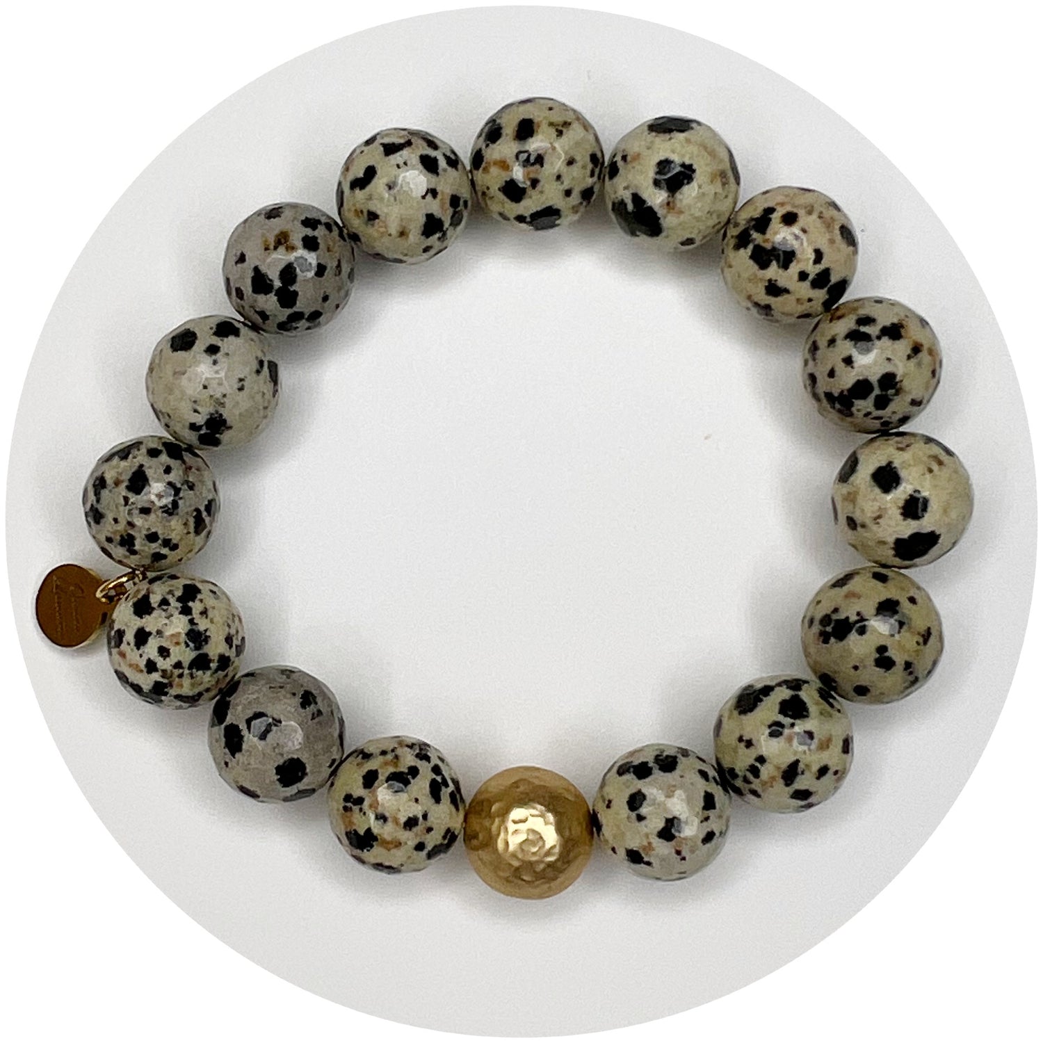 Dalmatian Jasper with Hammered Gold Accent