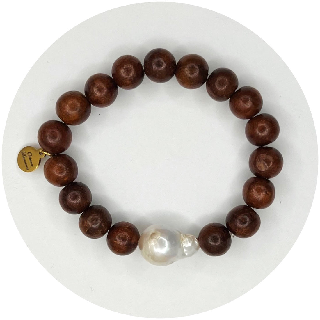 Date Wood with Large Baroque Freshwater Pearl