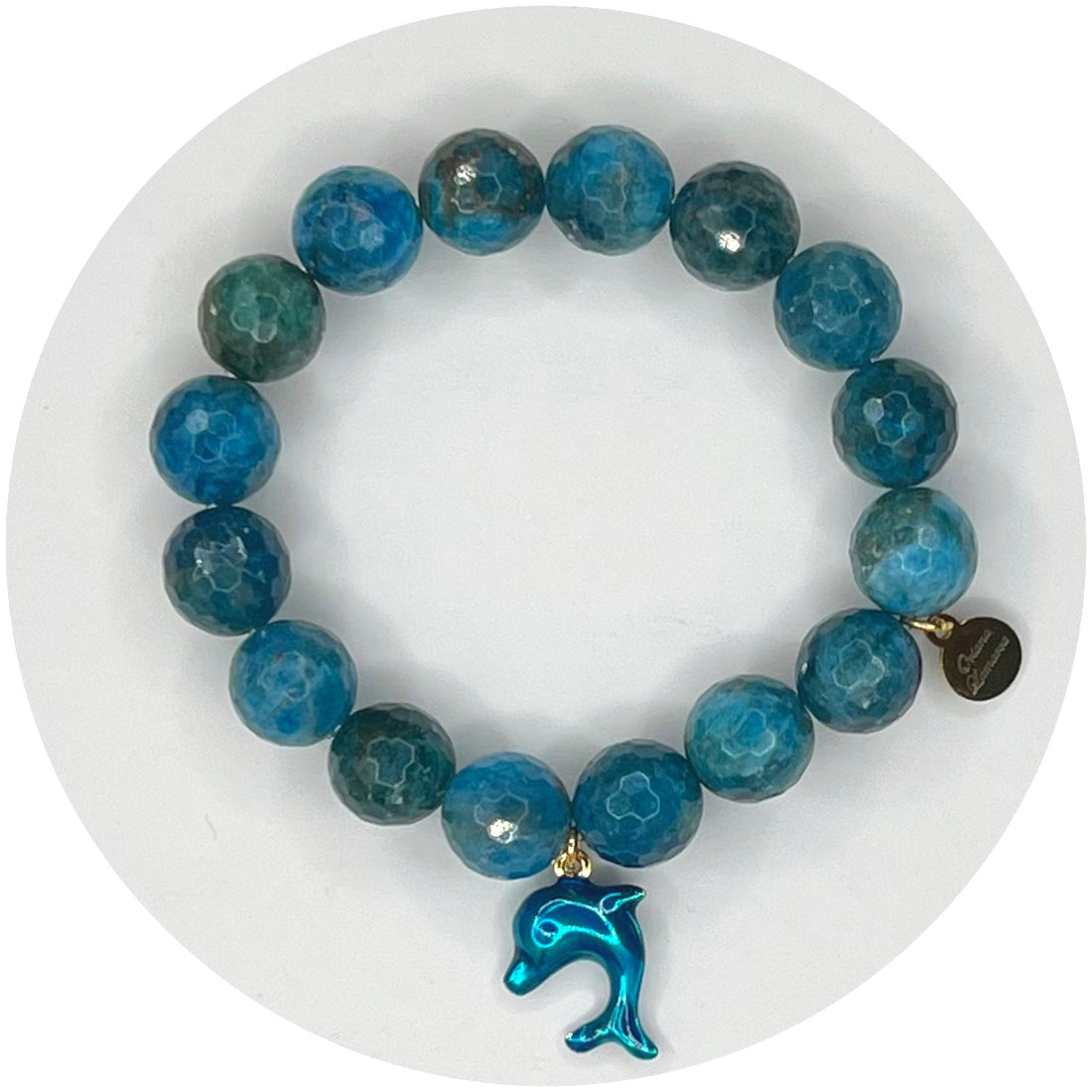 Blue Apatite with Dolphin Pendant