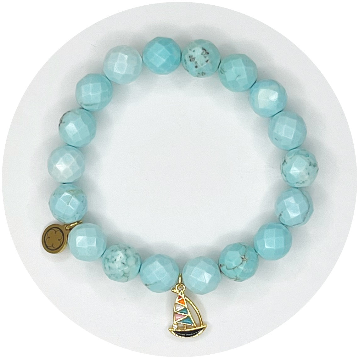 Light Turquoise Magnesite with Boat Pendant