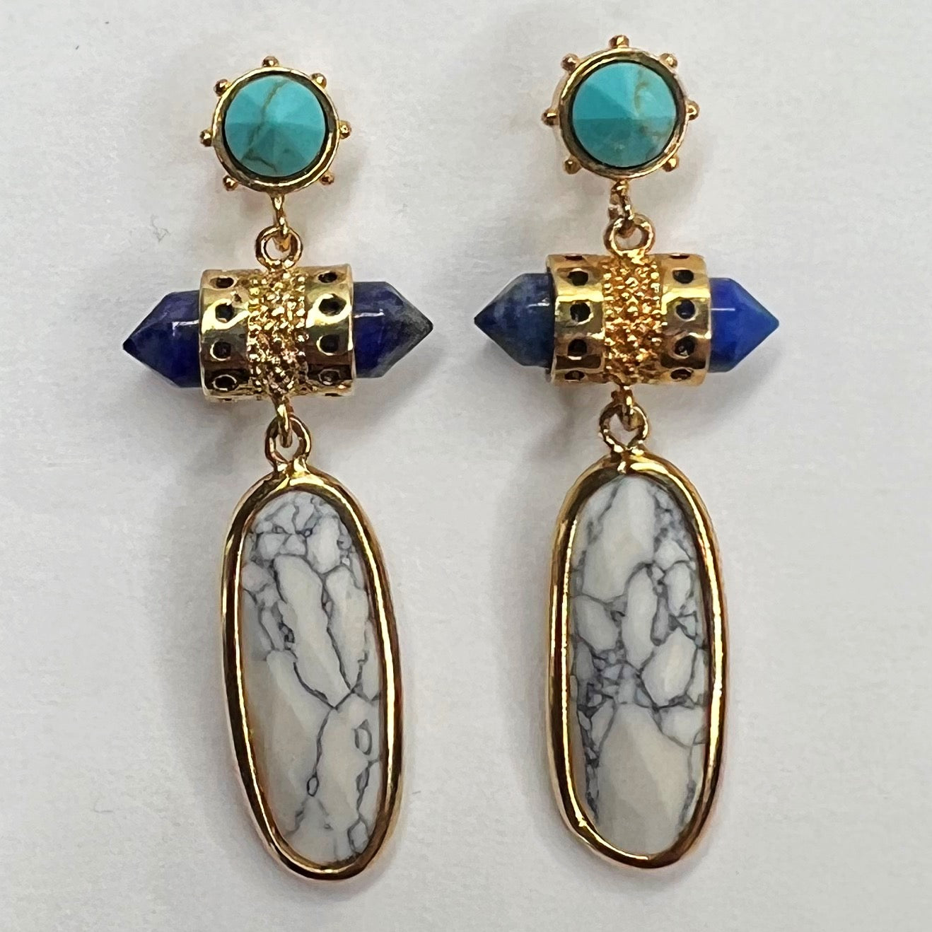 Vanessa White Howlite Gemstone Earrings