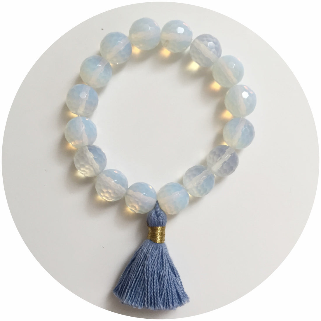Opalite with Serenity Blue Tassel - Oriana Lamarca LLC