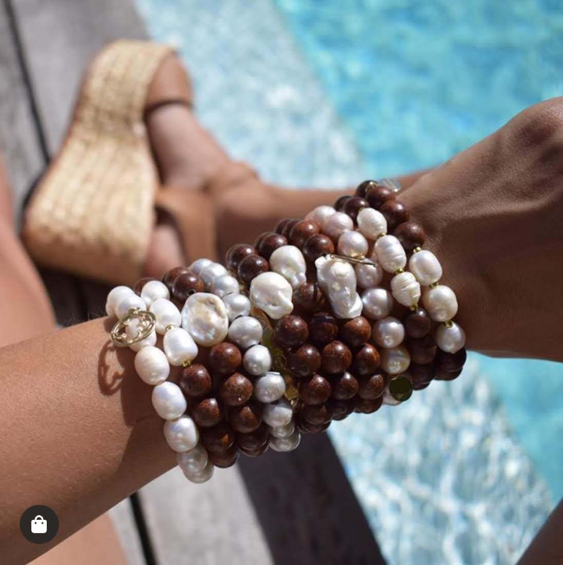 Date Wood with Large Baroque Freshwater Pearl - Oriana Lamarca LLC