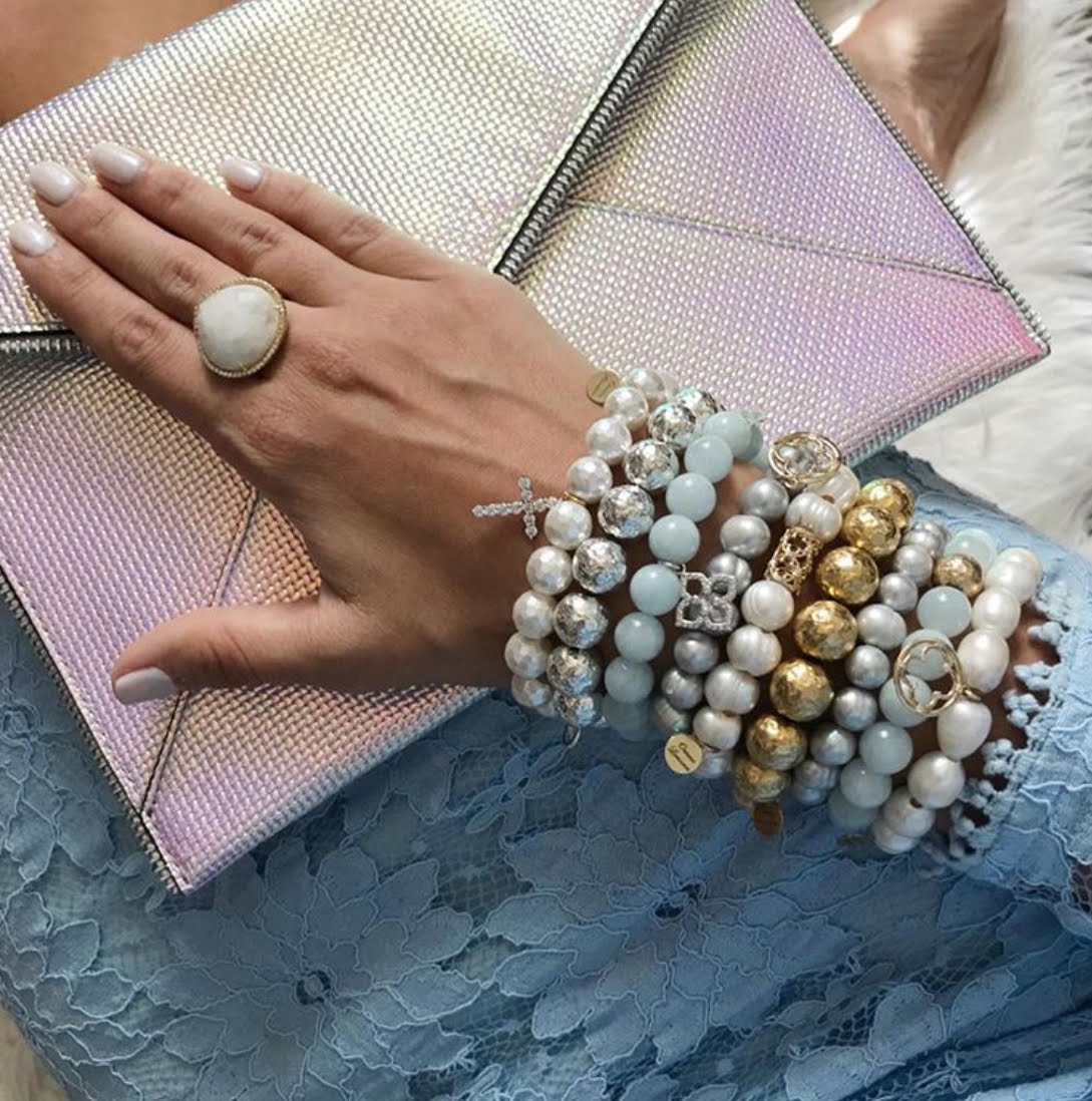 Freshwater Pearls with Pavé Cross Pendant - Oriana Lamarca LLC