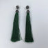 Vicki Pavé Emerald Tassel Earrings - Oriana Lamarca LLC