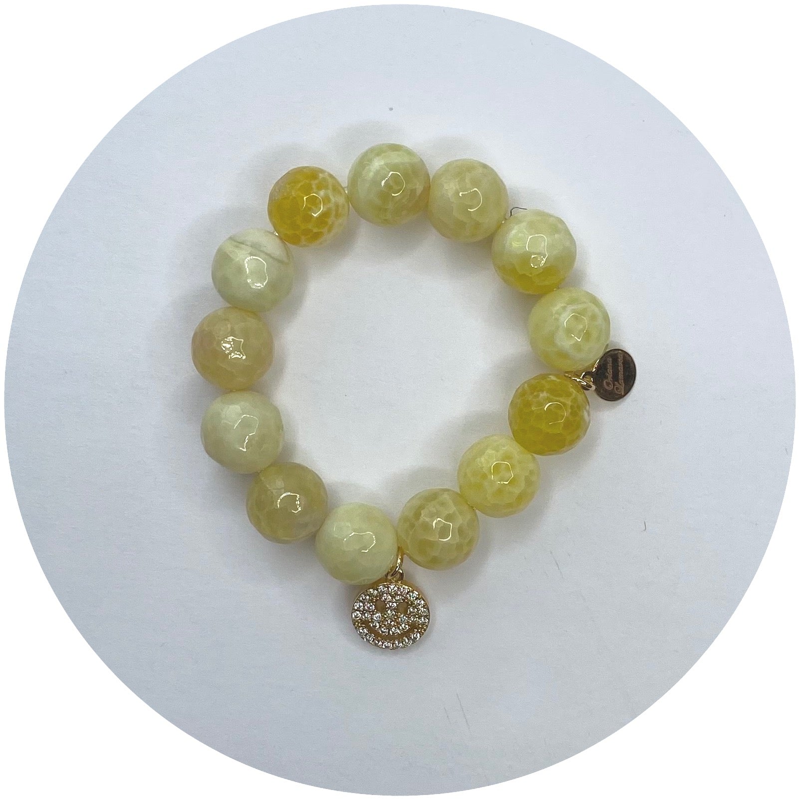 &quot;Smile, Be Happy&quot; Yellow Agate