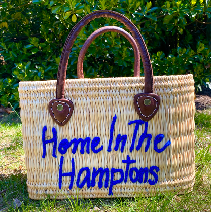 Lilliana Home In The Hamptons Leather Handle Reed Bag