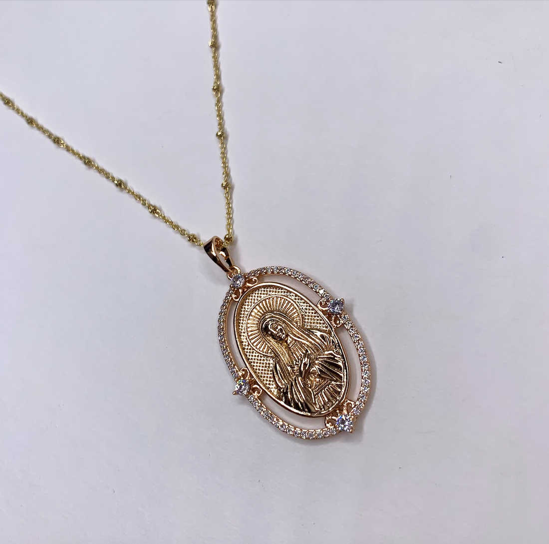 Blessed Mother Pavé Necklace