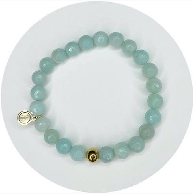 Mens Amazonite Light with Gold Accent