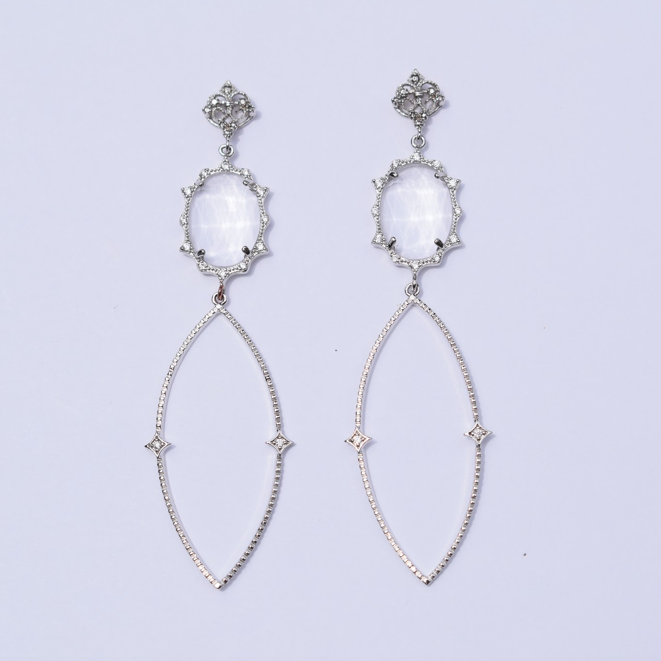 Sophie Clear Pavé Drop Silver Earring - Oriana Lamarca LLC