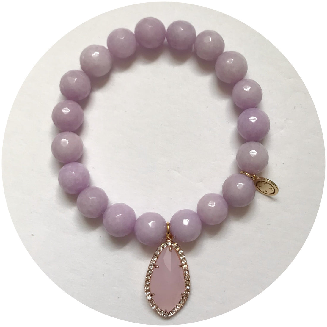 Lavender Jade with Pavé Pink Crystal Point Pendant - Oriana Lamarca LLC
