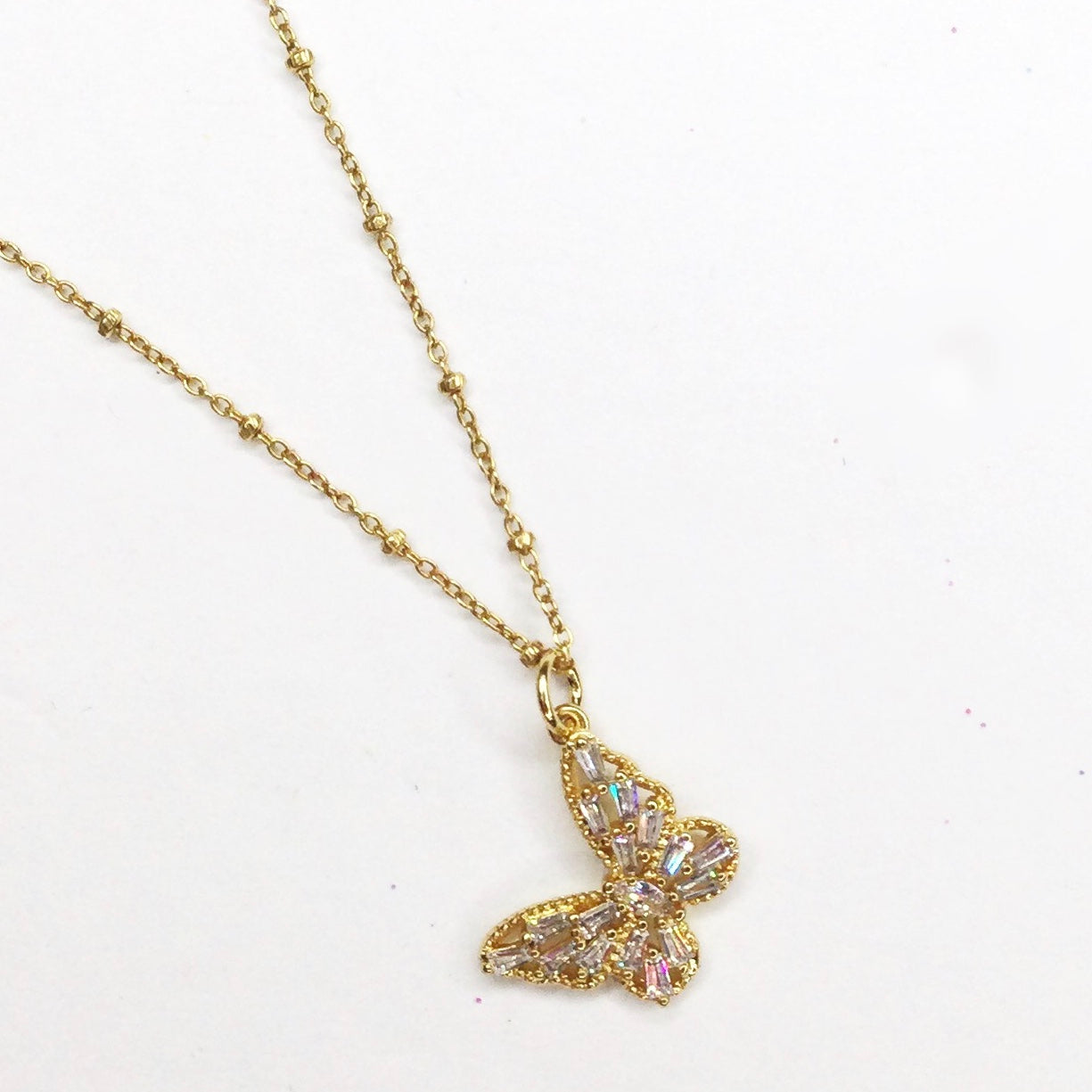 Small CZ Butterfly Necklace