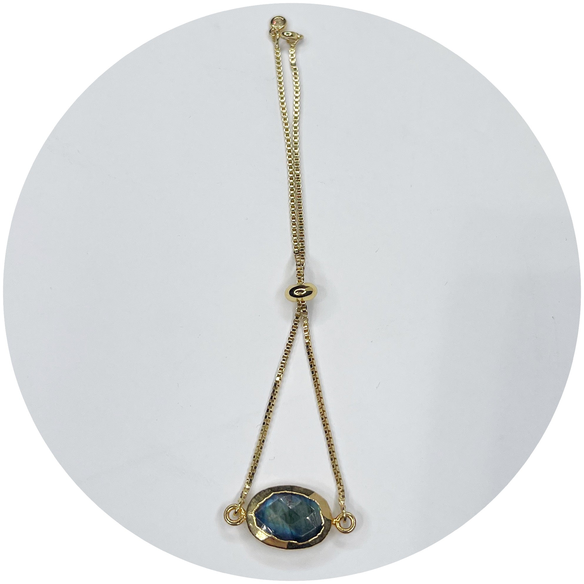 Gold Chain with Labradorite Connector
