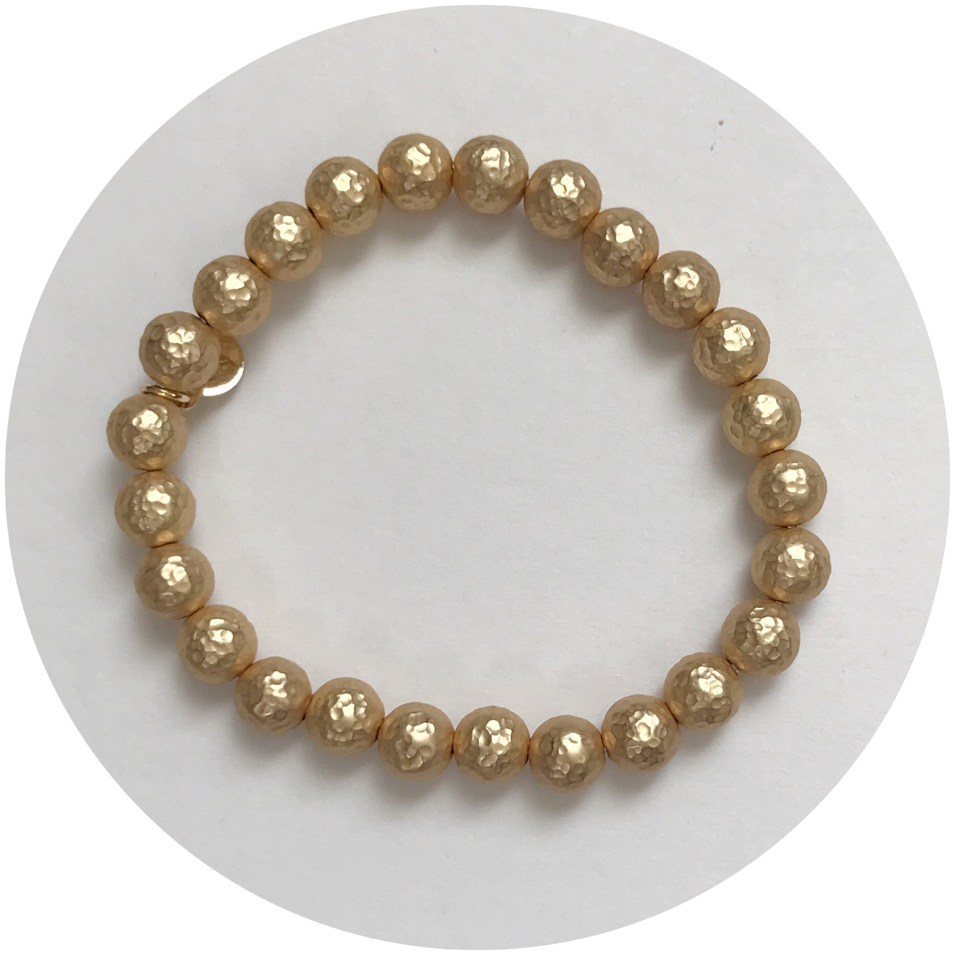 Mens Hammered 22k Gold Plated Brass Bracelet - Oriana Lamarca LLC
