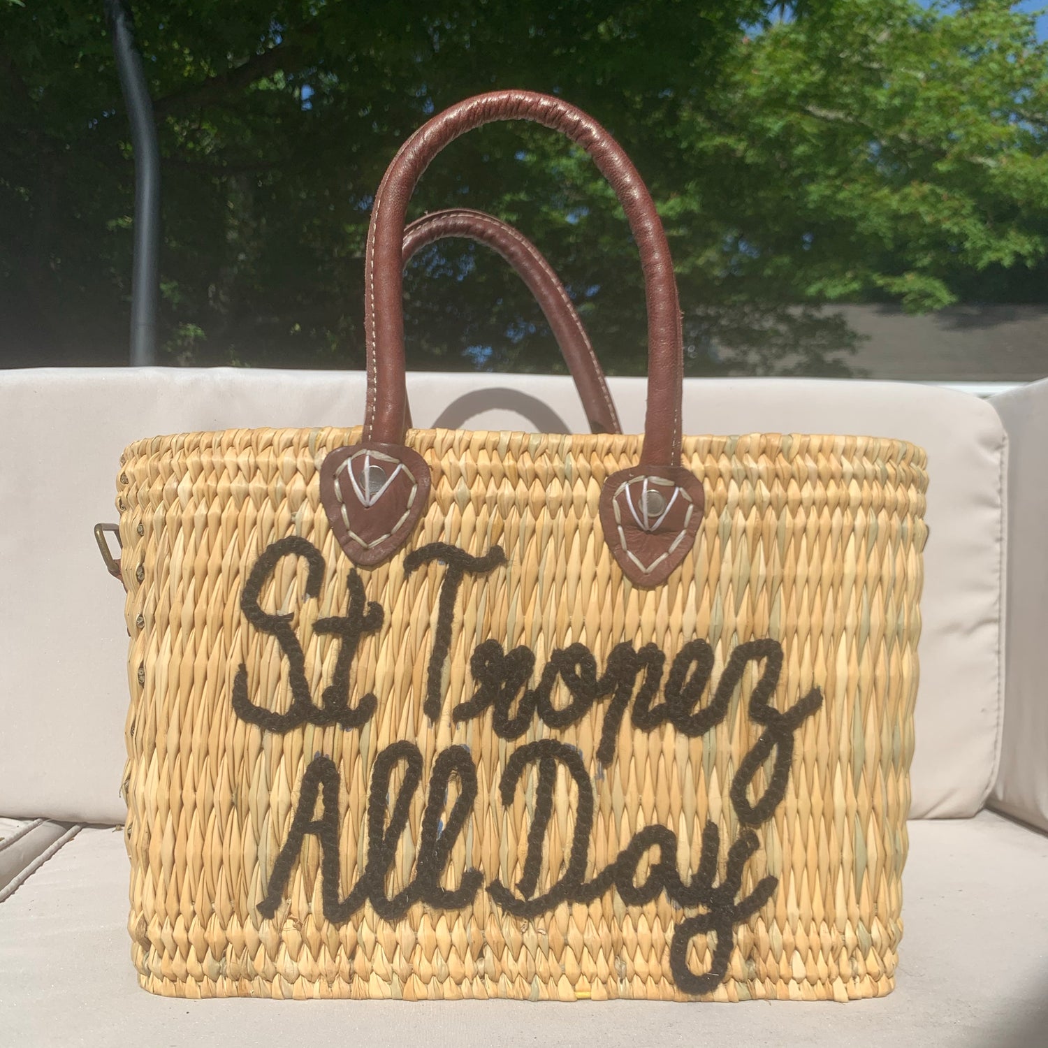 Lilliana St Tropez All Day Leather Handle Reed Bag