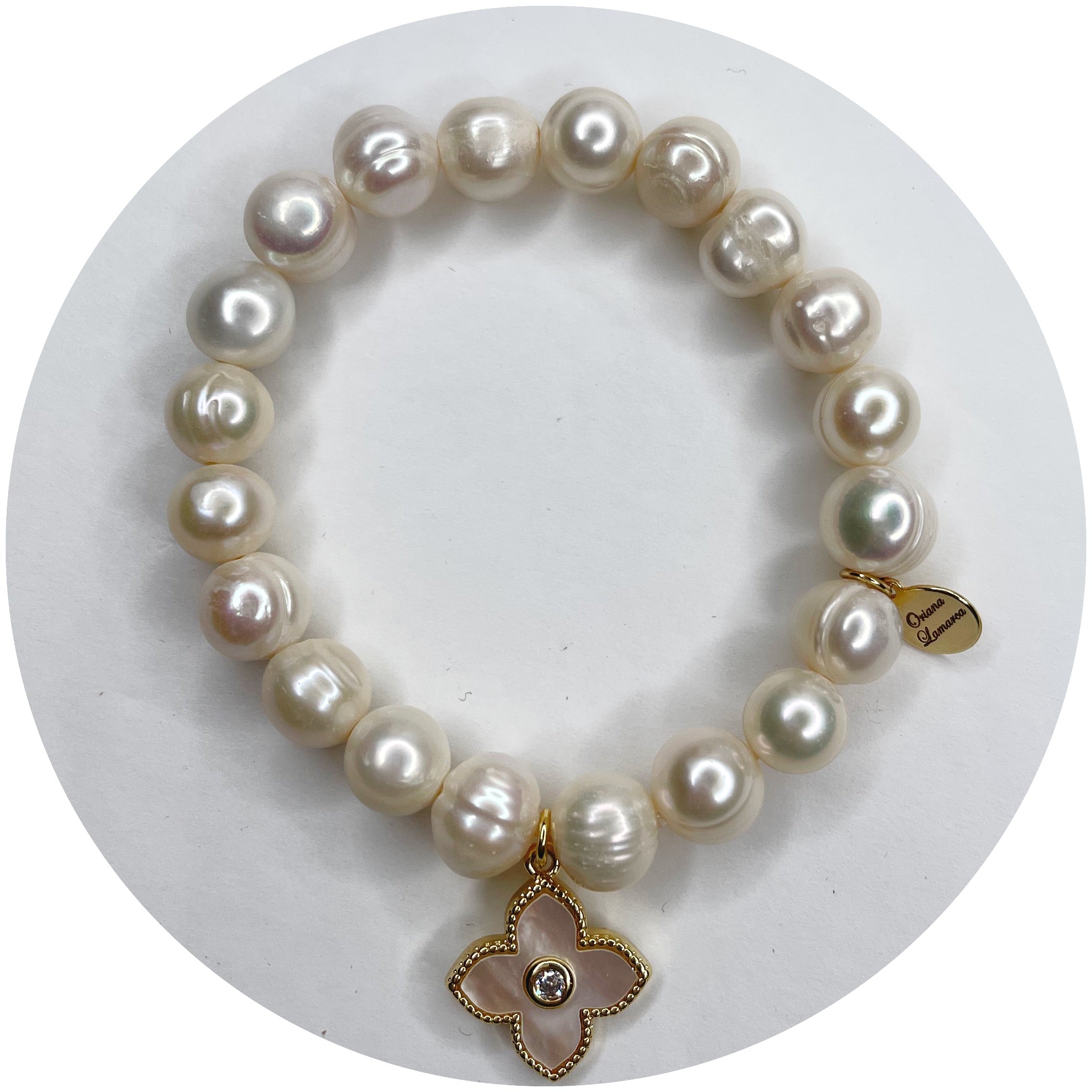 Freshwater Pearls with Mother of Pearl Clover