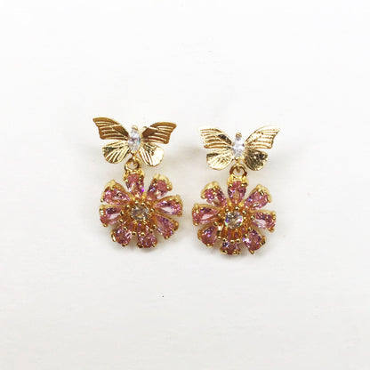 Daisy Pink  Butterfly Earring