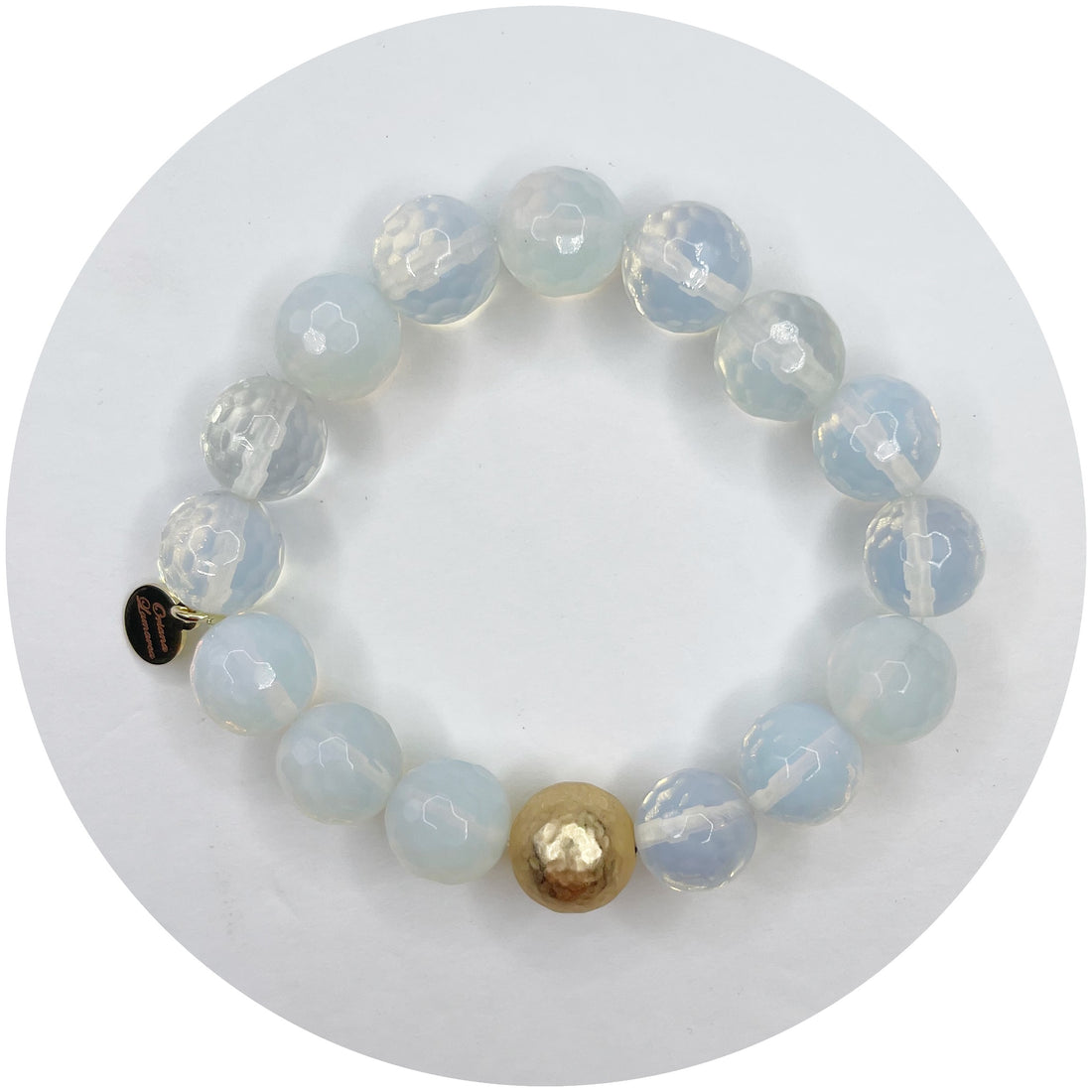 Opalite with Hammered Gold Accent