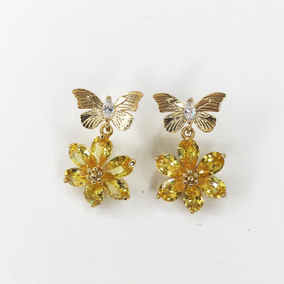 Daisy Yellow  Butterfly Earring