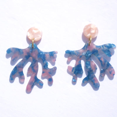 Oceana Blue Coral Acrylic Earrings - Oriana Lamarca LLC