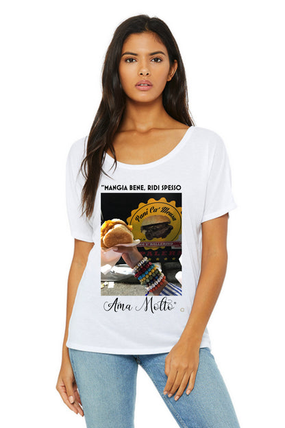 &quot;Mangia Bene, Ridi Spesso Ama Motto&quot; T-Shirt - Oriana Lamarca LLC